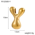 Polished gold balloon letter Y pendant showing dimensions 1.9cm height and 1.3cm width - Letter Y Pendant Only (Without Chain)