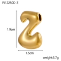 Macro shot of gold bubble Z letter pendant with dimensions 1.9cm by 1.5cm for DIY jewelry - Letter Z Pendant Only (Without Chain)