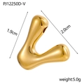 Macro detail of puffy balloon style letter charm with 2.0cm size and 5.0g weight specs - Letter V Pendant Only (Without Chain)