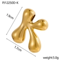 Detailed view of golden balloon-style alphabet pendant with 1.9cm x 1.7cm size dimensions - Letter K Pendant Only (Without Chain)