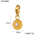 18K gold-plated stainless steel starburst pendant with colorful zirconia and lobster clasp - Clear White Gemstone Style (BP1648B4)