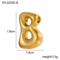 Golden balloon style letter B pendant with 1.9cm height and polished mirror finish - Letter B Pendant Only (Without Chain) / Gold