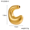 Polished gold bubble letter C pendant for DIY necklaces, height 1.9cm and weight 5.3g - Letter C Pendant Only (Without Chain) / Gold