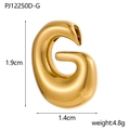 Polished gold bubble letter G pendant with mirror finish and 1.9cm height size - Letter G Pendant Only (Without Chain)