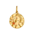Détail du collier cercle doré avec texture martelée, croissant de lune et étoile - Style Rond Martelé Lune Étoile Rose (BP1574B2)