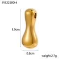 Polished gold balloon style waterdrop pendant 1.9cm height with weight specifications - Letter I Pendant Only (Without Chain)