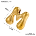 3D balloon style gold letter M pendant necklace charm measuring 1.9cm height and 2.1cm width - Letter M Pendant Only (Without Chain)