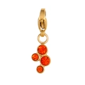 Detail van vergulde titanium hanger met oranje zirkoonstenen en karabijnsluiting - Oranje Edelsteen Cluster (BP1501B2)