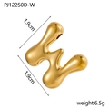 Polished gold balloon letter W pendant, size 1.9cm and weight 6.5g on white background - Letter W Pendant Only (Without Chain)
