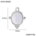 Vista dettagliata delle dimensioni del ciondolo ovale in argento con intarsio in madreperla - Ciondolo Effetto Perla Artificiale Ovale (AP43100DE0)