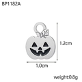 Detailed view of Halloween pumpkin pendant with dimensions 1.2cm height and 0.8g weight - Jack-o'-lantern Style (BP1182A)