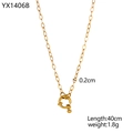 18k vergoldete Edelstahlkette Halskette mit rundem Federverschluss Modell yx1406b - Ultradünne Kugelkette (YX1406B) / Gold