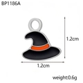Detail of Halloween witch hat pendant in black and orange showing 1.2cm size and 0.6g weight - Witch Hat Style (BP1186A)