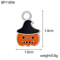 Detail of Halloween pumpkin wizard hat pendant with size and weight measurements - Pumpkin Wizard Hat Style (BP1189A)