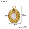 Specifiche dettagliate delle dimensioni di un ciondolo ovale dorato da 2,0 cm con opale - Ciondolo Ovale Bianco Latte Vintage (BP3041B1)