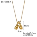 Collana minimalista dorata con ciondolo iniziale A a palloncino 3D e catena box - Lettera A