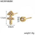 Minimalist gold Sagittarius zodiac earring set with zircon arrow and stud design - Sagittarius Style (WE39918B2B0)