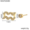 Vue détaillée de boucles d'oreilles asymétriques en or 18 carats avec dimensions - Style Verseau (WE43752D2B0)