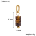 Macro detail of Tiger Eye stone pendant showing 13mm height and 5mm width measurements - Tiger Eye Brown Style (ZP44831B2)