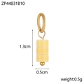Dettaglio macro del ciondolo in pietra naturale da 1,3 cm con finiture placcate in oro - Stile Beige (ZP44831B10)