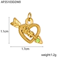Detalle del colgante corazón de Cupido en oro de 18K con circón verde y LOVE - Circonia Verde (AP35103D2W0)