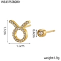 Ensemble de boucles d'oreilles signe du Taureau avec zircons blancs plaqué or - Style Taureau (WE43755B2B0)