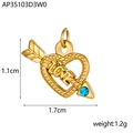 Colgante flecha de Cupido dorado con gema azul y grabado LOVE, de 1,7 cm de ancho - Circonia Azul (AP35103D3W0)