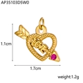 Detalle de colgante corazón con flecha dorada con grabado LOVE y gema rosa brillante - Circonia Rosa (AP35103D5W0)