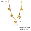 Collana a tema marino placcata in oro con ciondoli a stella marina, balena e conchiglia - Collana con Ciondoli Vita Marina (HX1530B)