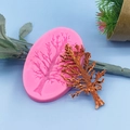 Silikonform in Weihnachtsbaum-Zweigform für Schokolade und Kuchendekorationen - Rosa