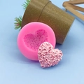 Herz-Silikonform mit Ranken-Blumenmuster und passendem Relief-Herz für Kuchendekoration - Blumenranken Herz (QH2954) / Rosa