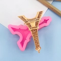 Molde de silicona rosa Torre Eiffel para decorar pasteles y proyectos de artesanía - Rosa
