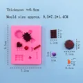 Silikonform für Waffeln Herz Erdbeere Schokolade und Seife Maße 9,5x7,2cm - Stil 2 Waffel Beere Form / Zufällige Farbe