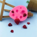 Erdbeere Silikonform in Rosa für DIY Kuchendekoration und Bastelprojekte aus Harz - Rosa Erdbeerform (QH1760)
