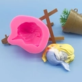 Rosa Silikonform Meerjungfrauenschwanz für DIY Fondant und Seifen im Ozean-Design - Schlafende Meerjungfrau Stil (QH6194)