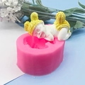 DIY sleeping baby silicone mold for mousse cakes and fondant, pink texture with result - Sleeping Baby (QH6197)