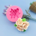 Stampo in silicone per bouquet di rose, ideale per fondente e torte - Rosa
