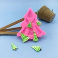 Stampo in silicone rosa con alberi di Natale per decorazioni dolci e artigianato - Rosa