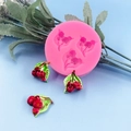 Stampo in silicone per ciliegie fai-da-te con tre forme realistiche per dolci e artigianato - Stampo Triplo Ciliegia / Rosa