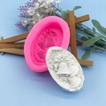 Pink silicone mold for Christmas bells with bow relief for baking and soap making - Pink Christmas Bell (QH1682)