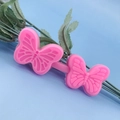 Pink silicone butterfly mold for DIY cake decorating and baking crafts with two sizes - Pink