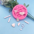 Rosa Silikonform für Krankenschwester-Themen DIY Schokolade Stethoskop Herzformen - Rosa