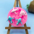 Rosa Silikonform mit Flugzeug- und Kutschenmotiven für DIY-Kuchen- und Süßwarendekoration - Flugzeug & Kutsche Stil