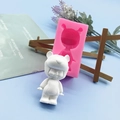 Molde de silicona DIY para figuritas de oso con gorro de tigre para decoraciones de yeso - Juego de Animales Oso (QH3889)