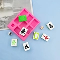 Stampo in silicone a forma di mahjong per cioccolato, torte fondenti e resina fai da te - Rosa Forma Mahjong a 9 Cavità