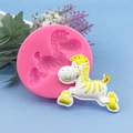 Pony-Silikonform für Schokoladenmousse und DIY-Kuchendekorationsprojekte - Zebra-Form (Rosa)