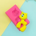 Niedliche Pony-Silikonform für DIY-Kuchenmousse, Schokolade und Harz-Basteldekorationen - Cartoon Pony (QH3389) / Rosa