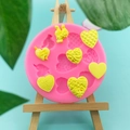 Mini-Silikonform für Herz- und Vogel-Desserts, DIY Schokolade und Valentinstagsdeko - Rosa Herz Vogel Muster