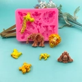 Molde de silicona rosa con animales de safari para manualidades y figuras de chocolate - Rosa