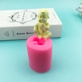 Molde de silicona 3D de bebé para jabón DIY, resina y repostería con figura - Estilo de Bebé Comiendo Mano 3D (QH2364) / Rosa